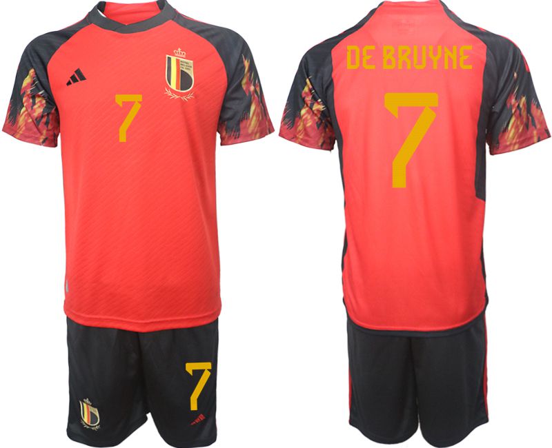 Men 2022 World Cup National Team Belgium home red #7 Soccer Jerseys->belgium->Soccer Club Jersey